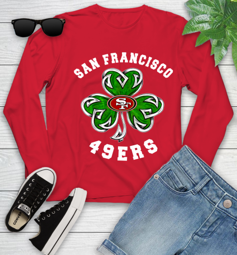 NFL San Francisco 49ers Three Leaf Clover St Patrick's Day Football Sports Youth Long Sleeve 11
