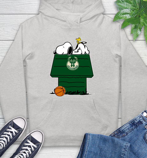 Milwaukee Bucks NBA Basketball Snoopy Woodstock The Peanuts Movie Hoodie