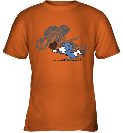 Tennessee Titans Snoopy Plays The Football Game h17b tennessee titans snoopy plays the football game youth t shirt 26 front safety orange
