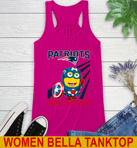 NFL Football New England Patriots Captain America Marvel Avengers Minion Shirt Racerback Tank 6