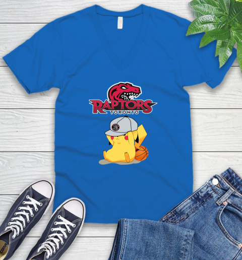 NBA Pikachu Basketball Sports Toronto Raptors V-Neck T-Shirt 6