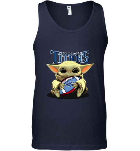 Baby Yoda Loves The Tennessee Titans ppqn baby yoda loves the tennessee titans unisex tank 17 front navy