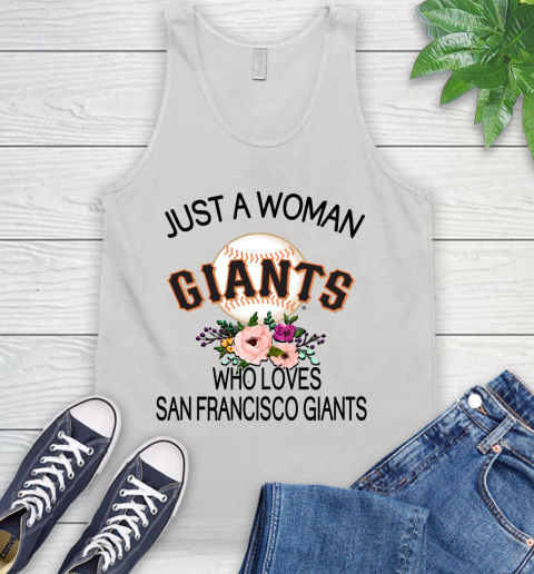 MLB Just A Woman Who Loves San Francisco Giants Baseball Sports Tank Top