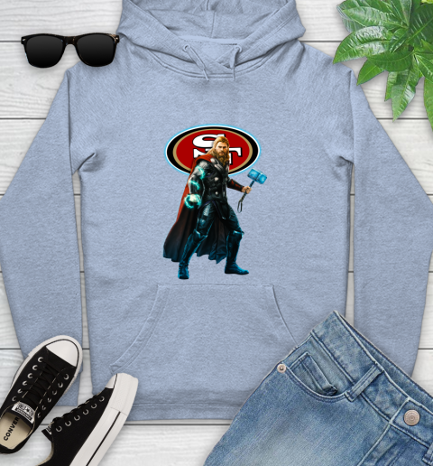 NFL Thor Avengers Endgame Football San Francisco 49ers Youth Hoodie 10
