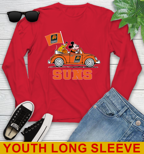 NBA Basketball Phoenix Suns Pluto Mickey Driving Disney Shirt Youth Long Sleeve 11