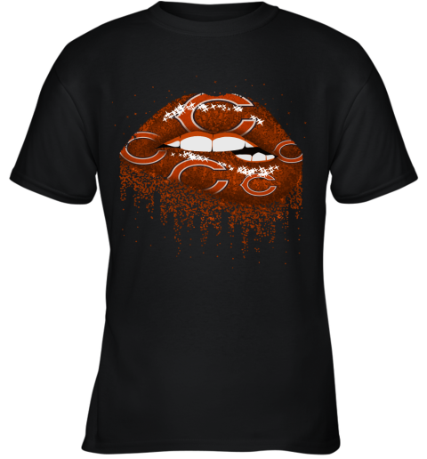 Biting Glossy Lips Sexy Chicago Bears NFL Football Youth T-Shirt