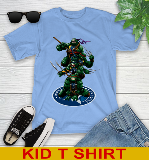 NBA Basketball Minnesota Timberwolves Teenage Mutant Ninja Turtles Shirt Youth T-Shirt 11
