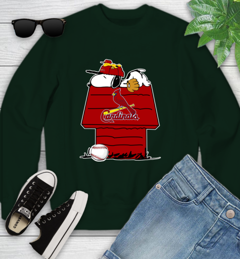 MLB St.Louis Cardinals Snoopy Woodstock The Peanuts Movie Baseball T Shirt Youth Sweatshirt 10