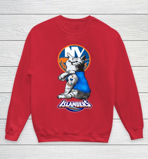 NHL My Cat Loves New York Islanders Hockey Youth Sweatshirt 7