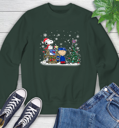 NHL New York Rangers Snoopy Charlie Brown Woodstock Christmas Stanley Cup Hockey Sweatshirt 12