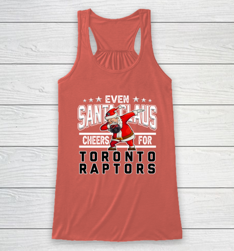 Toronto Raptors Even Santa Claus Cheers For Christmas NBA Racerback Tank 3