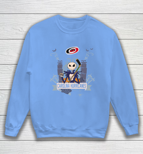 NHL Carolina Hurricanes Hockey Jack Skellington Halloween Sweatshirt 8