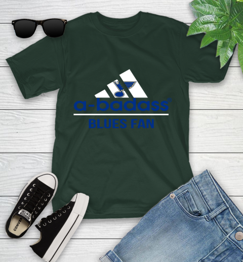 NHL A Badass St.Louis Blues Fan Adidas Hockey Sports Youth T-Shirt 5
