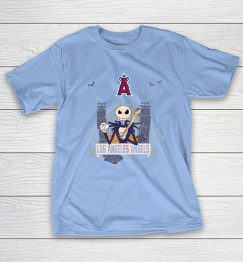 MLB Los Angeles Angels Baseball Jack Skellington Halloween T-Shirt 10
