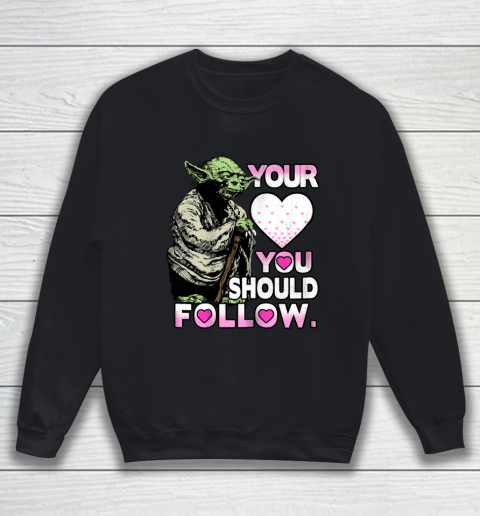 Star Wars Yoda Heart You Should Follow Valentine Sweatshirt