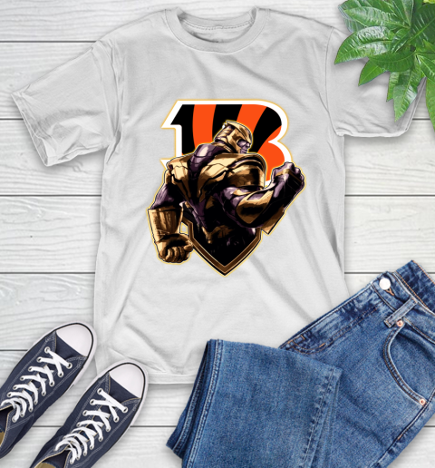 NFL Thanos Avengers Endgame Football Sports Cincinnati Bengals T-Shirt
