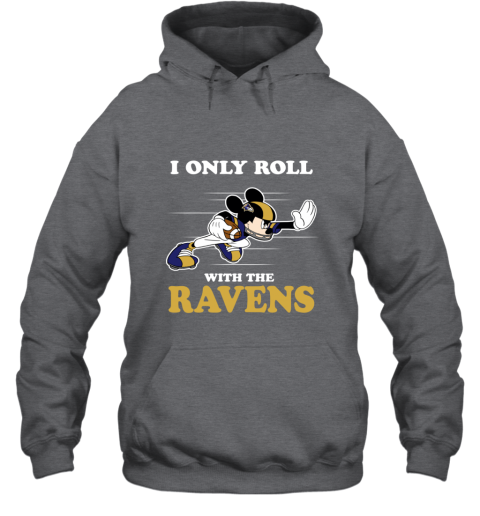 Mickey Mouse Only Roll With The Ravens NFL Baltimore Ravens Shirt