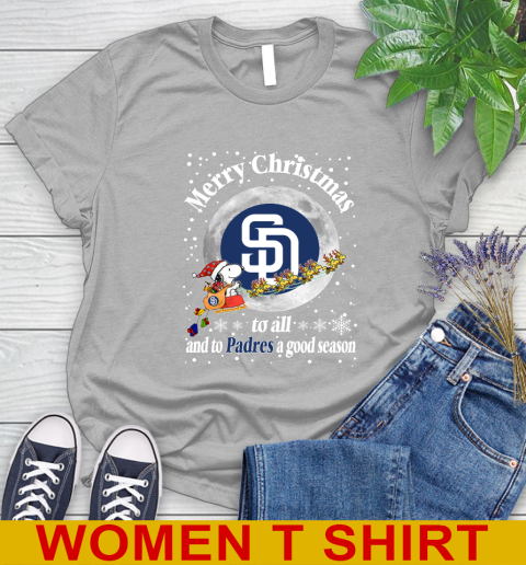 San Diego Padres Merry Christmas To All And To Padres A Good Season MLB Baseball Sports Women's T-Shirt 5