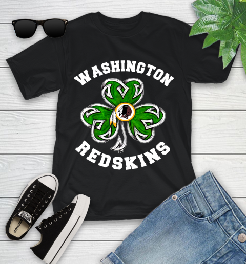 NFL Washington Redskins Three Leaf Clover St Patrick's Day Football Sports Youth T-Shirt