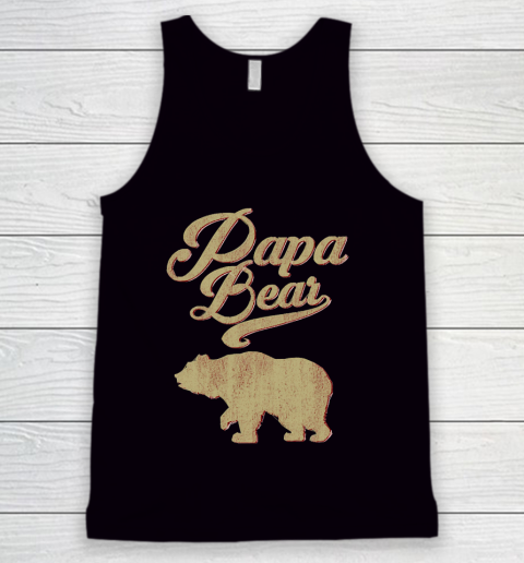 Father's Day Funny Gift Ideas Apparel  Vintage Papa Bear Father Tank Top