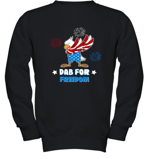 Bald Eagle American Dab For Freedom 4th Of July Youth Sweatshirt