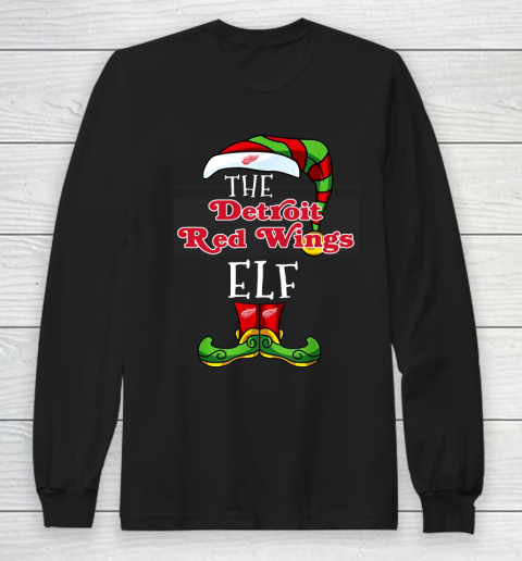 Detroit Red Wings Christmas ELF Funny NHL Long Sleeve T-Shirt