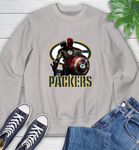 NFL Captain America Thor Spider Man Hawkeye Avengers Endgame Football Green Bay Packers Sweatshirt 12