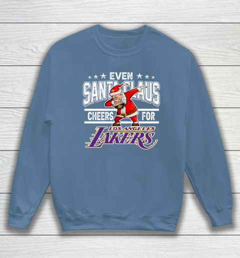 Los Angeles Lakers Even Santa Claus Cheers For Christmas NBA Sweatshirt 6