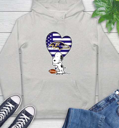 Baltimore Ravens NFL Football The Peanuts Movie Adorable Snoopy Hoodie