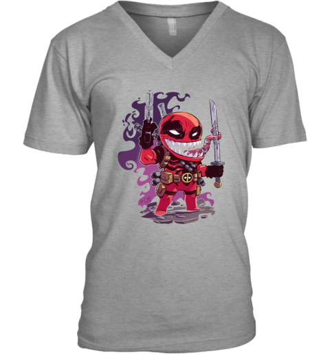 bzmd venompool deadpool x venom mashup shirts v neck unisex 8 front sport grey