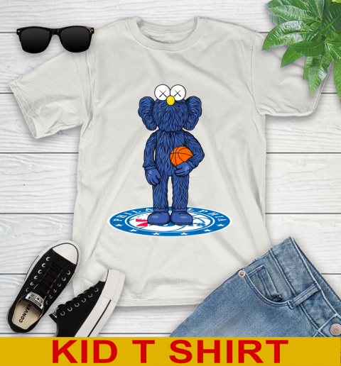 NBA Basketball Philadelphia 76ers Kaws Bff Blue Figure Shirt Youth T-Shirt 12