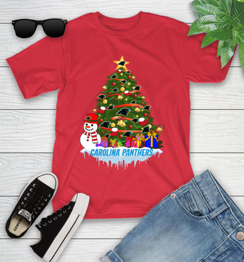 Carolina Panthers Merry Christmas NFL Football Sports Youth T-Shirt 10