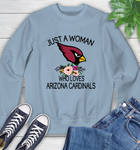 NFL Just A Woman Who Loves Arizona Cardinals Football Sports Sweatshirt 5
