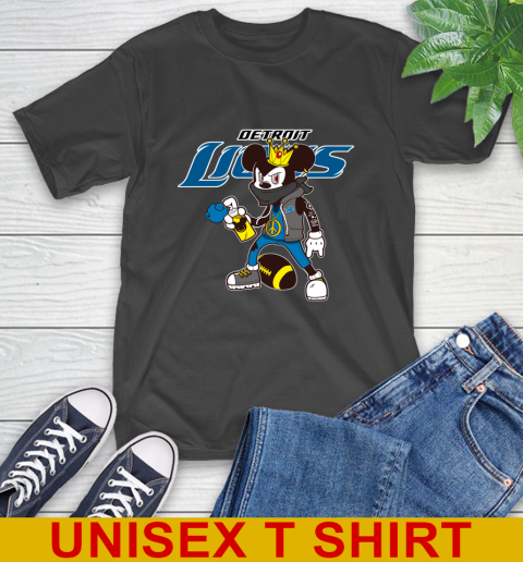 Detroit Lions NFL Football Mickey Peace Sign Sports T-Shirt 2