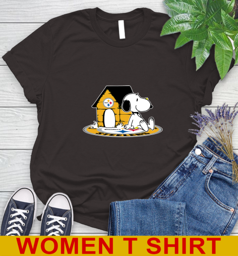 NFL Football Pittsburgh Steelers Snoopy The Peanuts Movie Shirt Women's T-Shirt 8