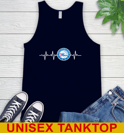 Philadelphia 76ers NBA Basketball Heart Beat Shirt Tank Top 2