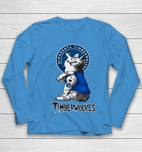 NBA Basketball My Cat Loves Minnesota Timberwolves Youth Long Sleeve 5