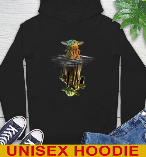 Mandalorian Baby Yoda star wars water reflection Hoodie