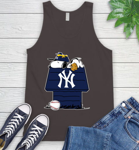 MLB New York Yankees Snoopy Woodstock The Peanuts Movie Baseball T Shirt Tank Top 7