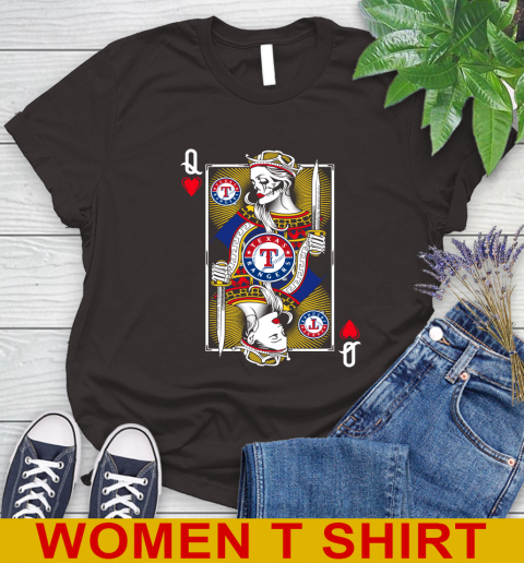MLB Baseball Texas Rangers The Queen Of Hearts Card Shirt Women's T-Shirt 9
