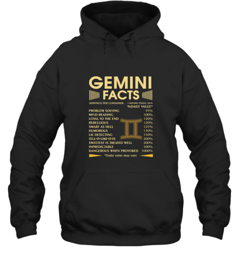 Zodiac Gemini Facts Awesome Zodiac Sign Daily Value Hoodie