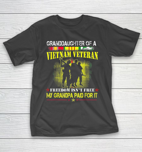 Grandpa Funny Gift Apparel  Vietnam Veteran Granddaughter My Grandpa Paid T-Shirt