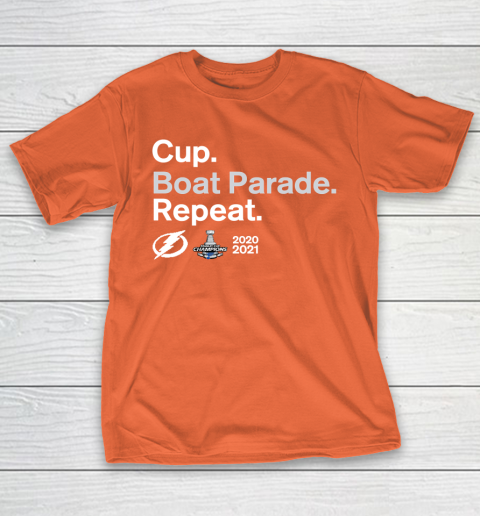 Cup Boat Parade Repeat Tampa bay Lightnings Stanley Hockey 2021 T-Shirt 4