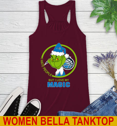 Orlando Magic NBA Christmas Grinch I Hate People But I Love My Favorite Basketball Team Racerback Tank 3