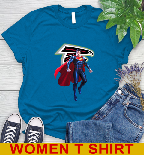 NFL Superman DC Sports Football Atlanta Falcons Women's T-Shirt 7