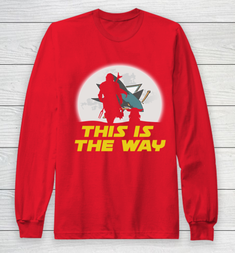 San Jose Sharks NHL Ice Hockey Star Wars Yoda And Mandalorian This Is The Way Long Sleeve T-Shirt 7