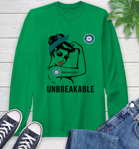MLB Seattle Mariners Girl Unbreakable Baseball Sports Long Sleeve T-Shirt 5