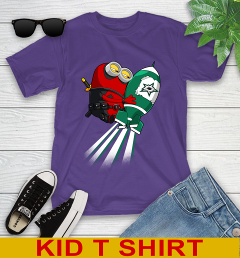 NHL Hockey Dallas Stars Deadpool Minion Marvel Shirt Youth T-Shirt 3