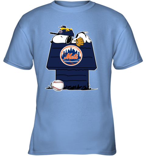 MLB New York Mets Snoopy Woodstock The Peanuts Movie Baseball T Shirt 18v1QDDR6r2 youth t shirt 26 95 151514 front carolina blue