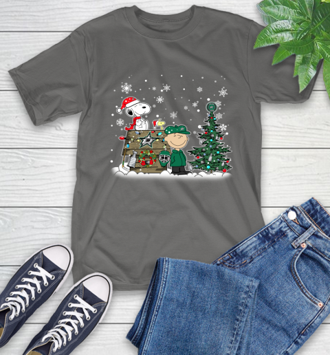 NHL Dallas Stars Snoopy Charlie Brown Woodstock Christmas Stanley Cup Hockey T-Shirt 10